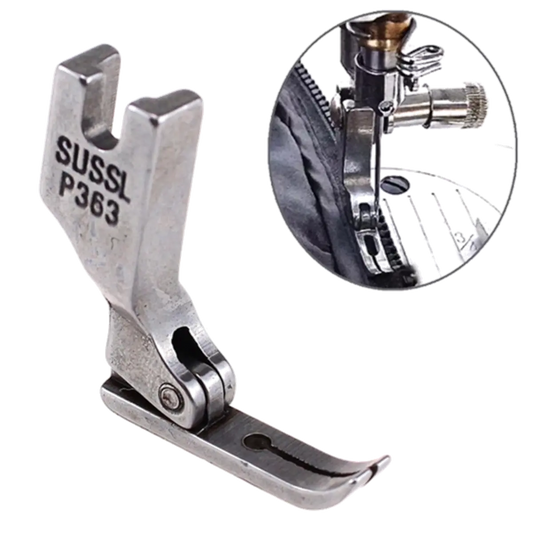 Single Needle Lockstitch Extremely Narrow Zipper Cording Presser Foot - P363