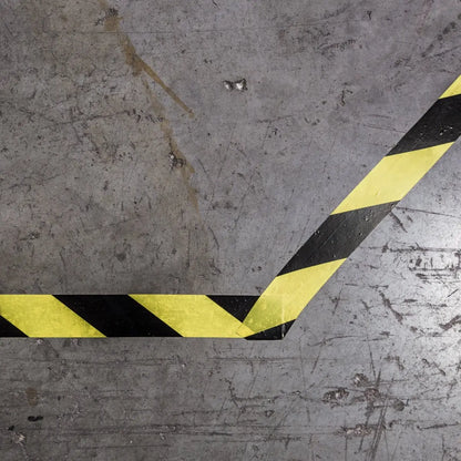 Hazard warning black and yellow safety tape 